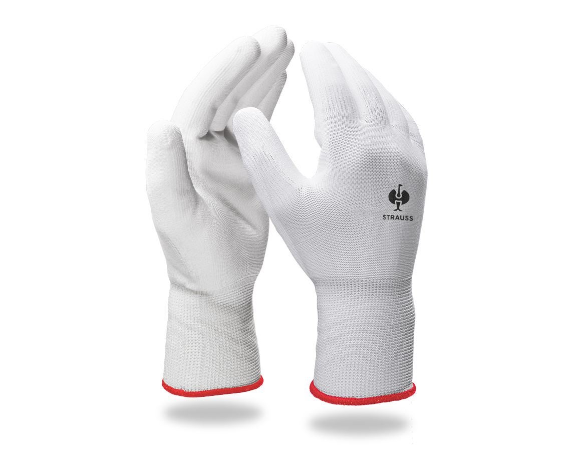 Coated: PU micro gloves + white