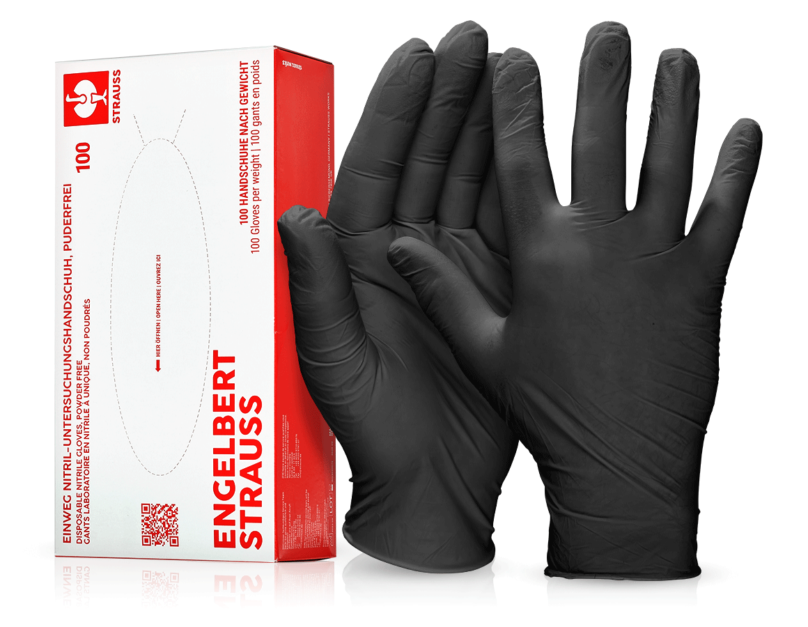 Disposable Gloves: Disposable nitrile gloves, powder-free + black