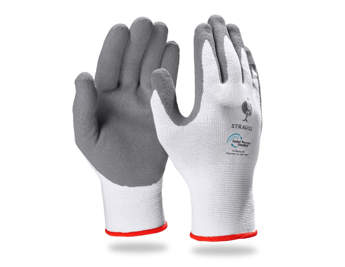 Coated: e.s. Nitrile foam gloves recycled, 3 pairs + anthracite/white