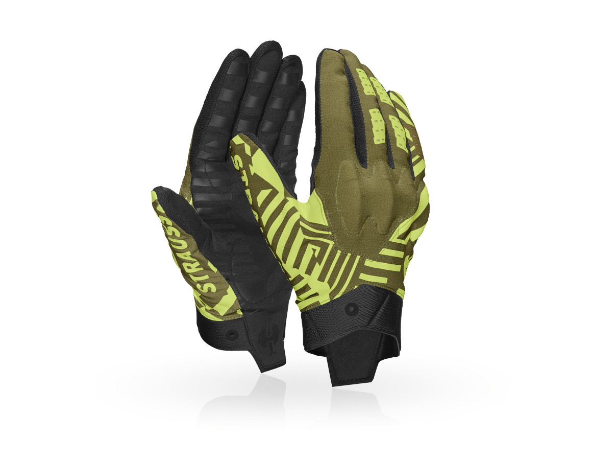Hybrid: Handschuhe e.s.trail, light graphic + schwarz/wacholdergrün/limegrün