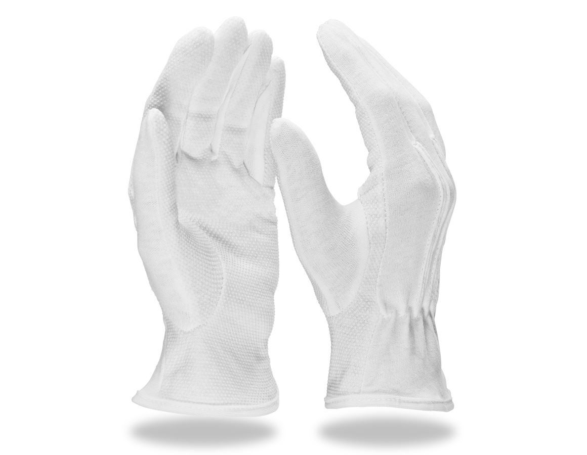 Textiles: Gants en tricot en PVC Grip, pack de 12 + blanc