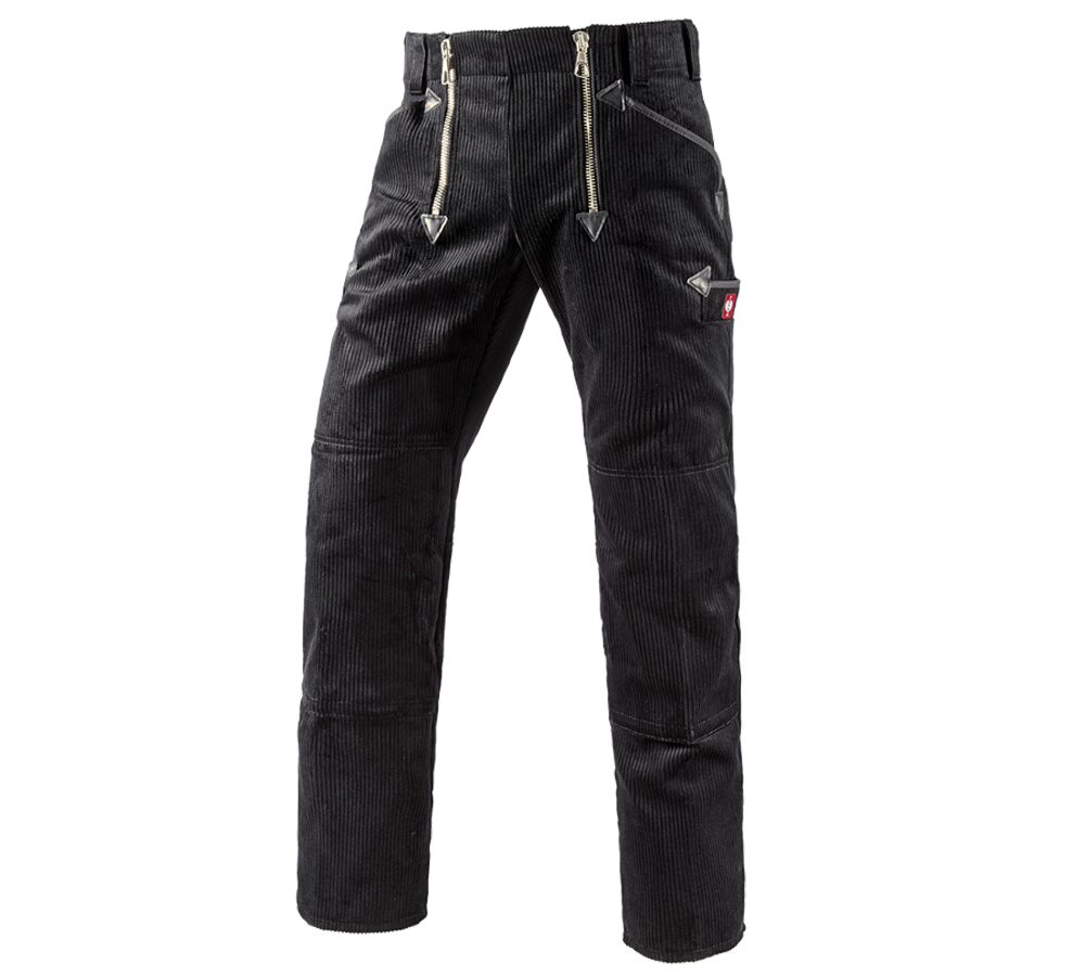 Work Trousers: e.s. Craftman's Trousers,Kneep. Pock. Wide Wale + black