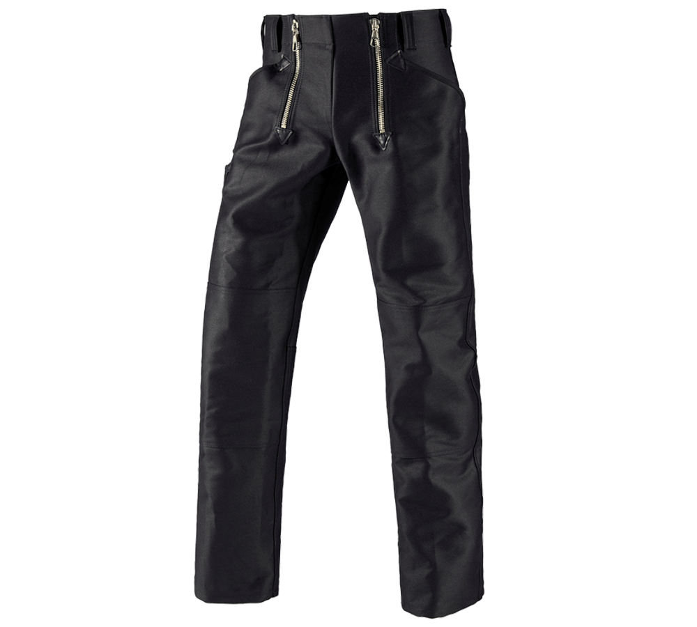 Pantalons de travail: Pant.corp.en Retors double e.s. s.pattes d'éléphan + noir