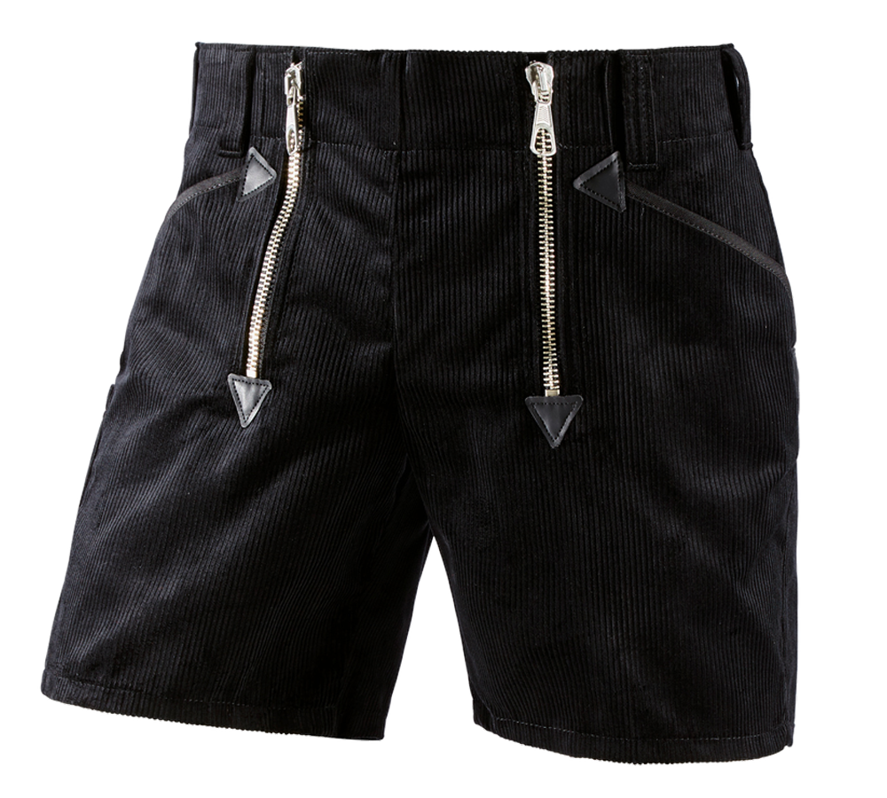 Pantalons de travail: Short professionnel e.s. en velours côtelé + noir