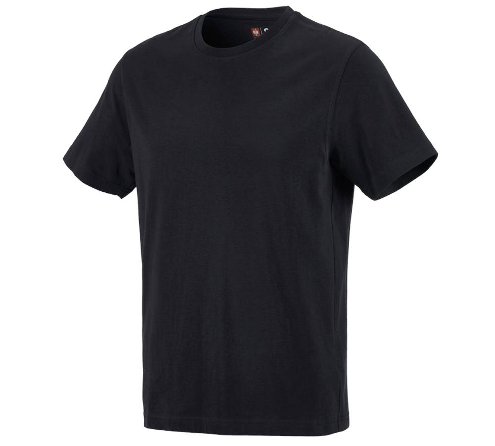 Hauts: e.s. T-shirt cotton + noir