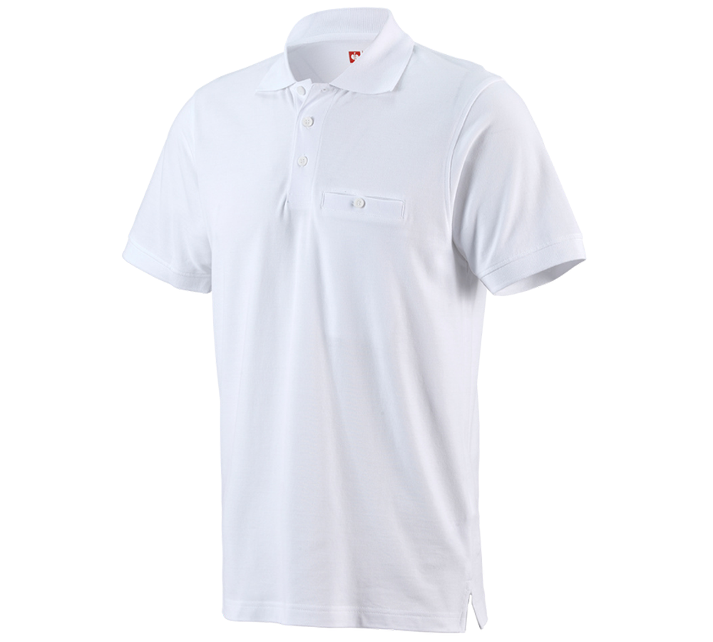 Themen: e.s. Polo-Shirt cotton Pocket + weiß