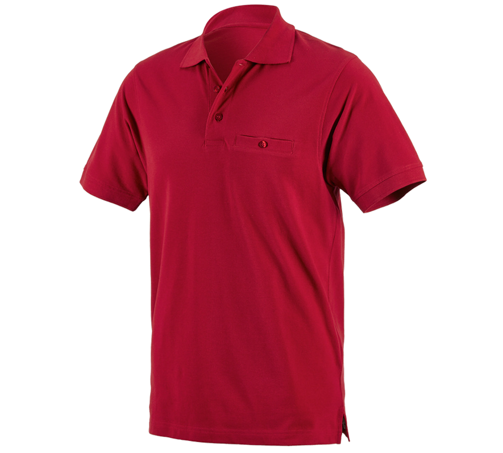 Themen: e.s. Polo-Shirt cotton Pocket + rot