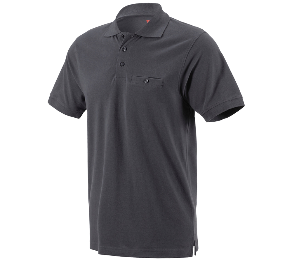 Shirts & Co.: e.s. Polo-Shirt cotton Pocket + anthrazit