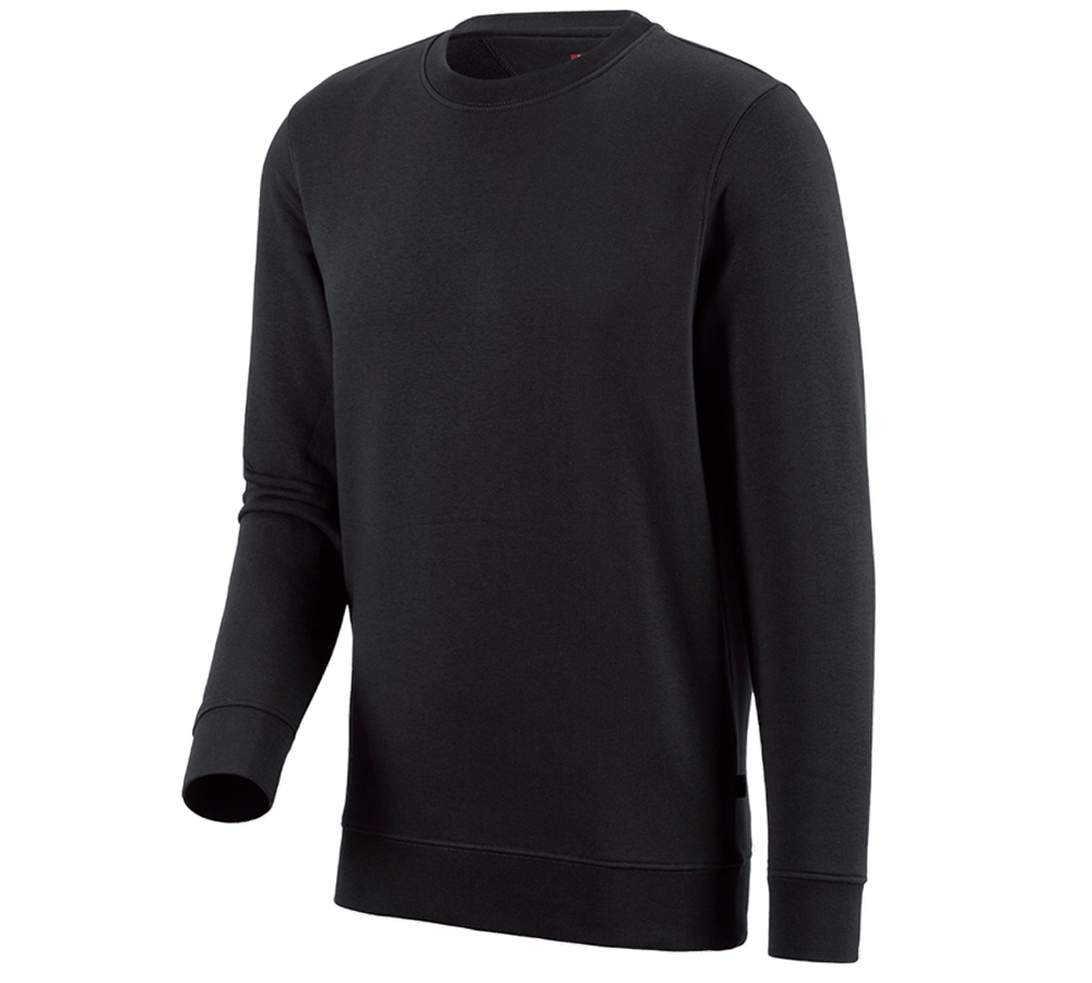 Hauts: e.s. Sweatshirt poly cotton + noir