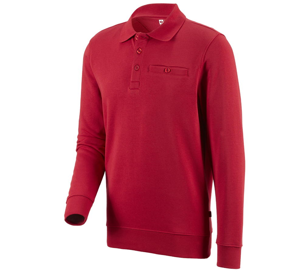 Installateurs / Plombier: e.s. Sweatshirt poly cotton Pocket + rouge
