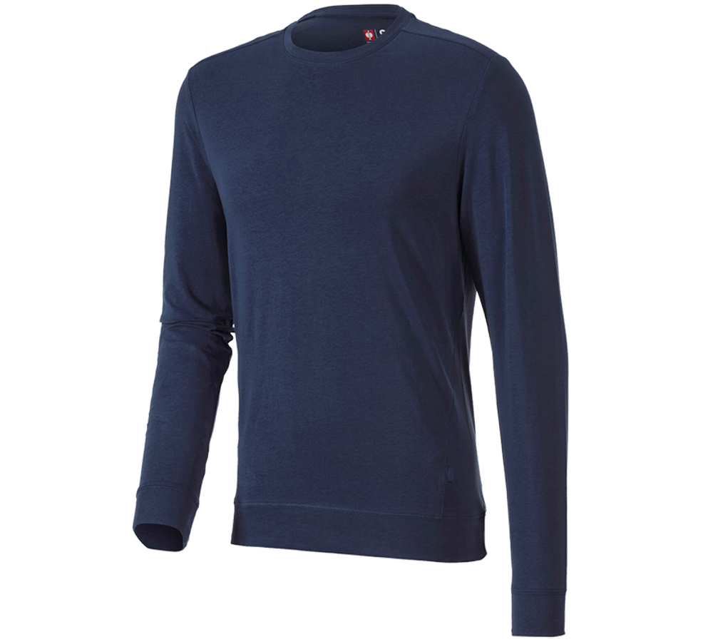 Shirts, Pullover & more: e.s. Long sleeve cotton stretch + navy