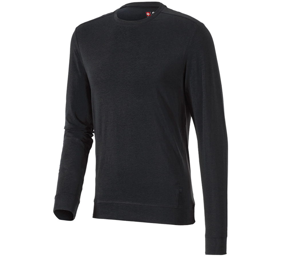 Shirts, Pullover & more: e.s. Long sleeve cotton stretch + black