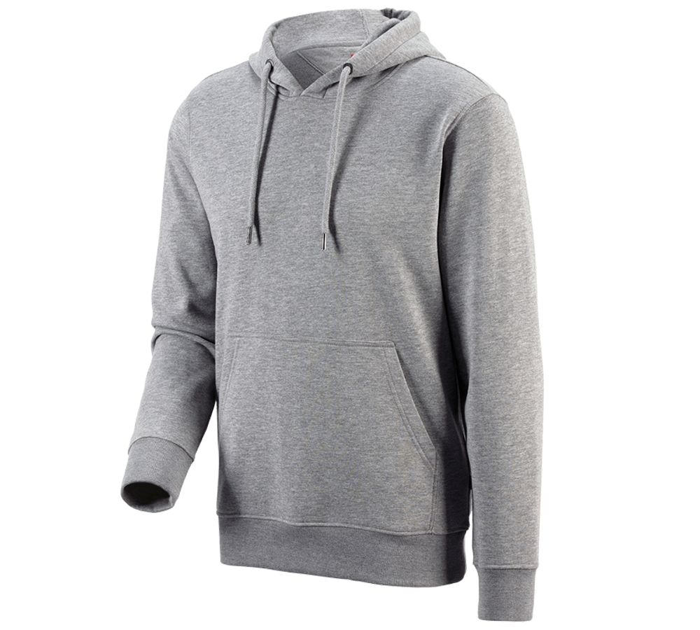 Shirts, Pullover & more: e.s. Hoody sweatshirt poly cotton + grey melange