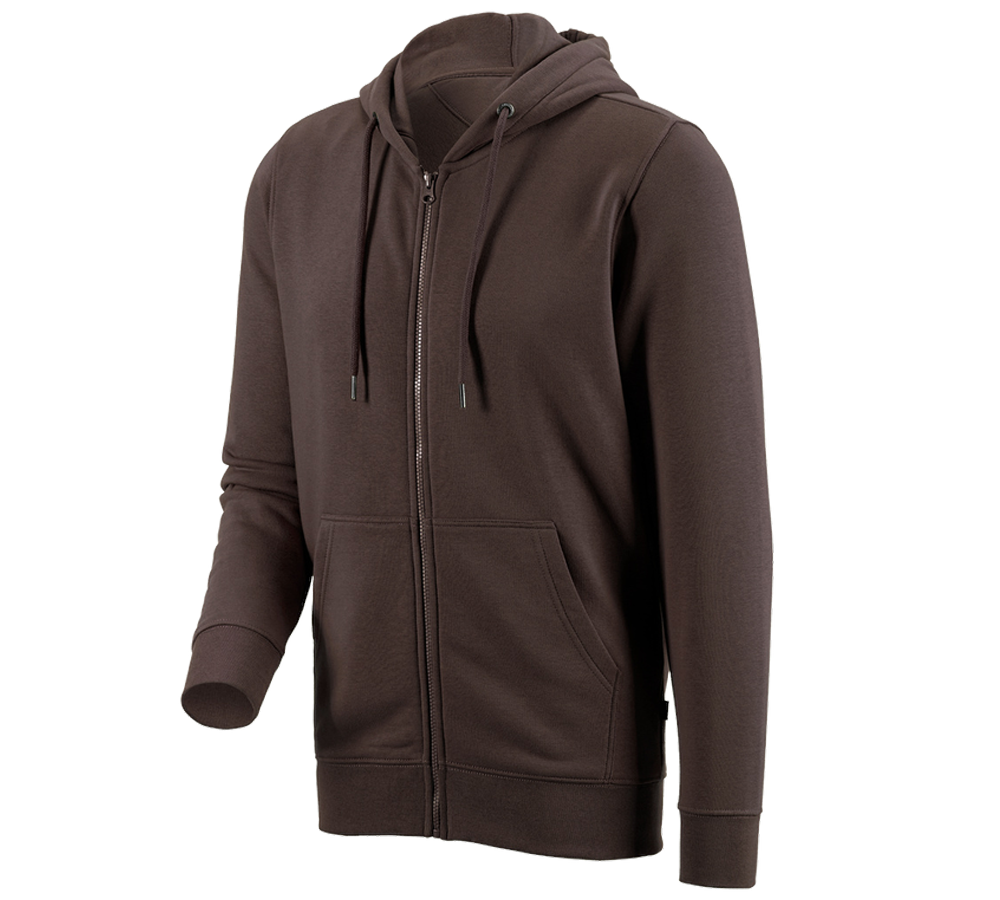 Shirts, Pullover & more: e.s. Hoody sweatjacket poly cotton + chestnut