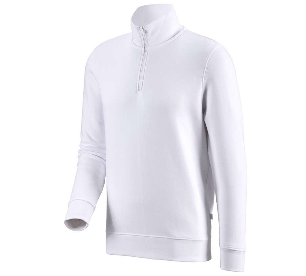 Shirts, Pullover & more: e.s. ZIP-sweatshirt poly cotton + white