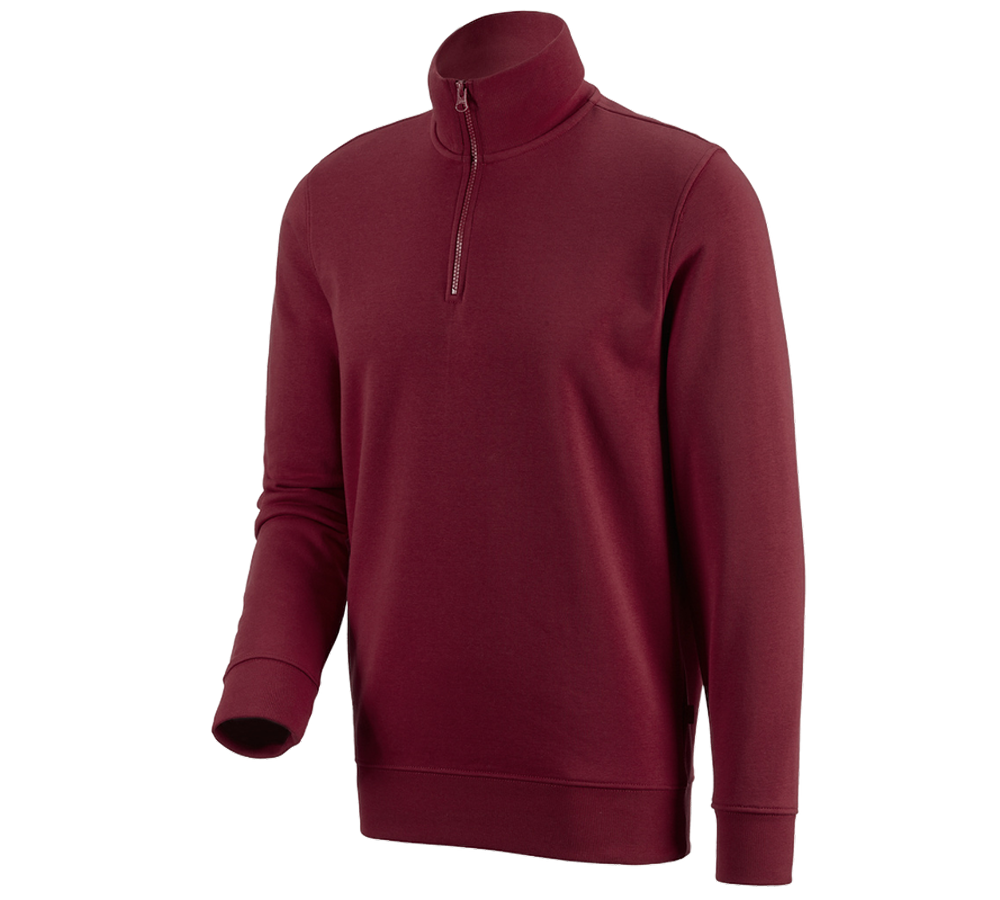 Shirts, Pullover & more: e.s. ZIP-sweatshirt poly cotton + bordeaux