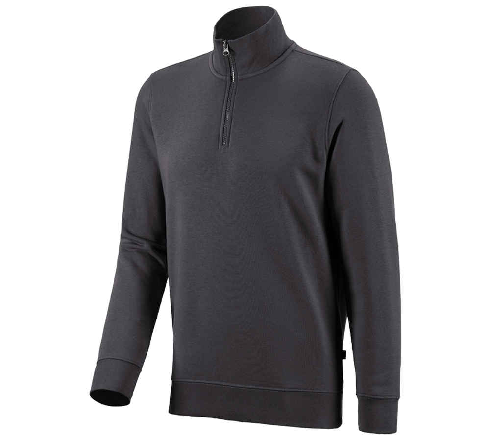 Shirts & Co.: e.s. ZIP-Sweatshirt poly cotton + anthrazit