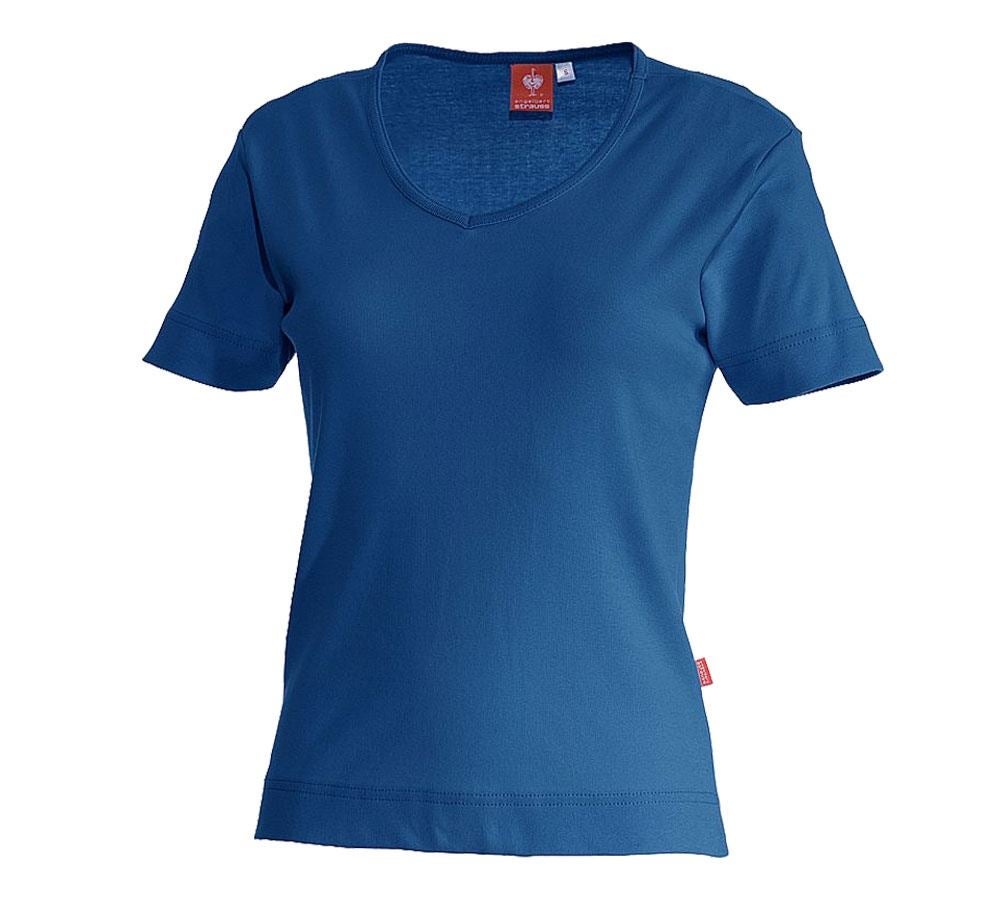 Themen: e.s. T-Shirt cotton V-Neck, Damen + kornblau