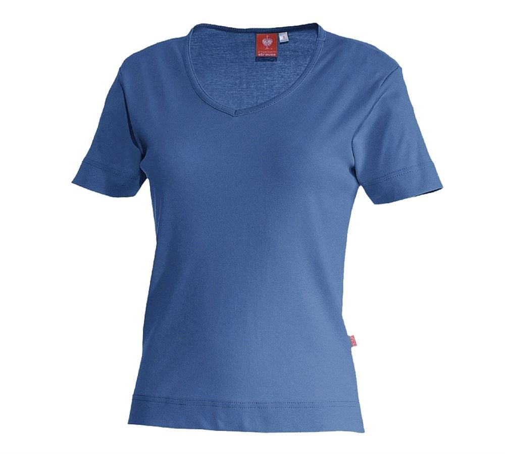 Themen: e.s. T-Shirt cotton V-Neck, Damen + kobalt