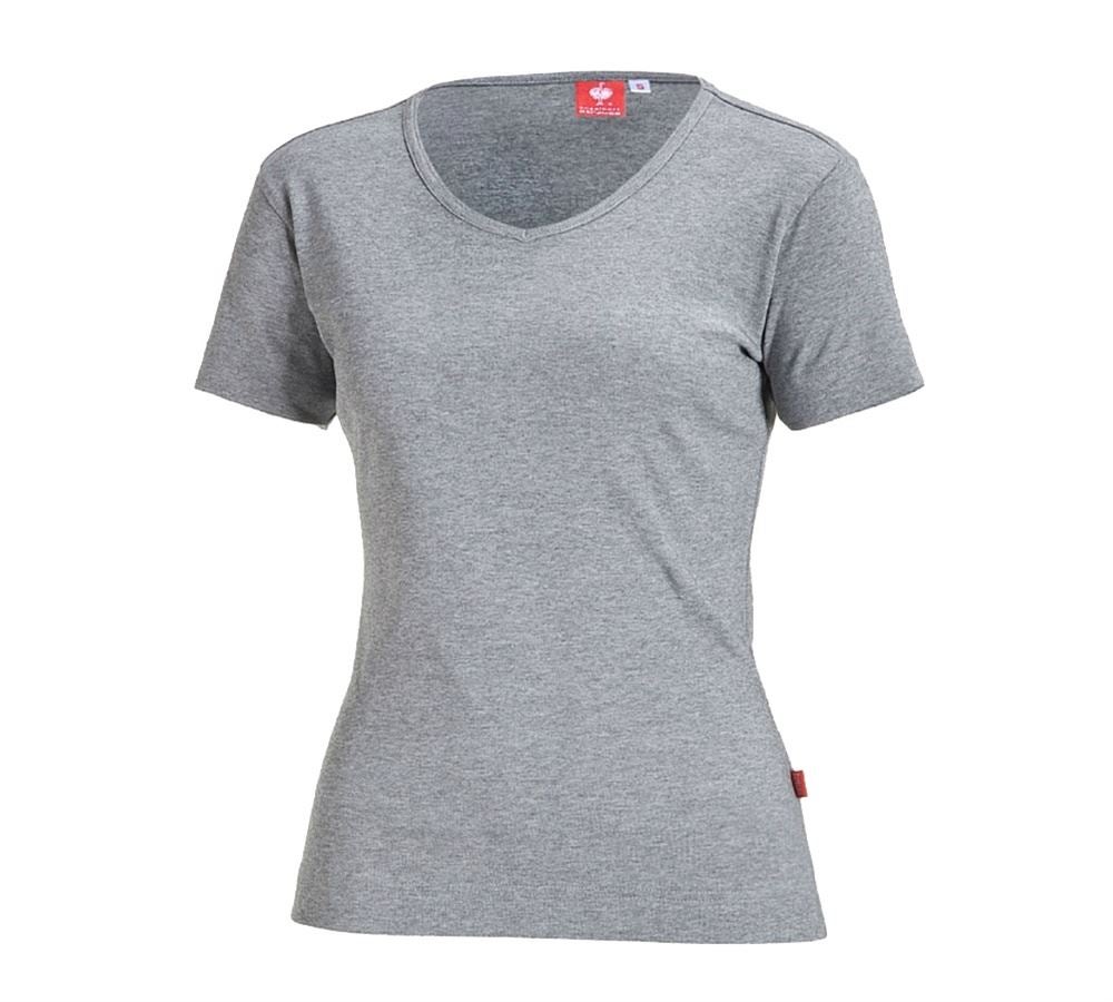 Themen: e.s. T-Shirt cotton V-Neck, Damen + graumeliert
