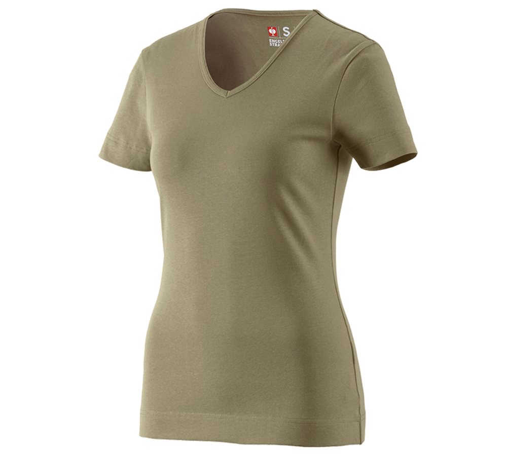 Shirts & Co.: e.s. T-Shirt cotton V-Neck, Damen + schilf