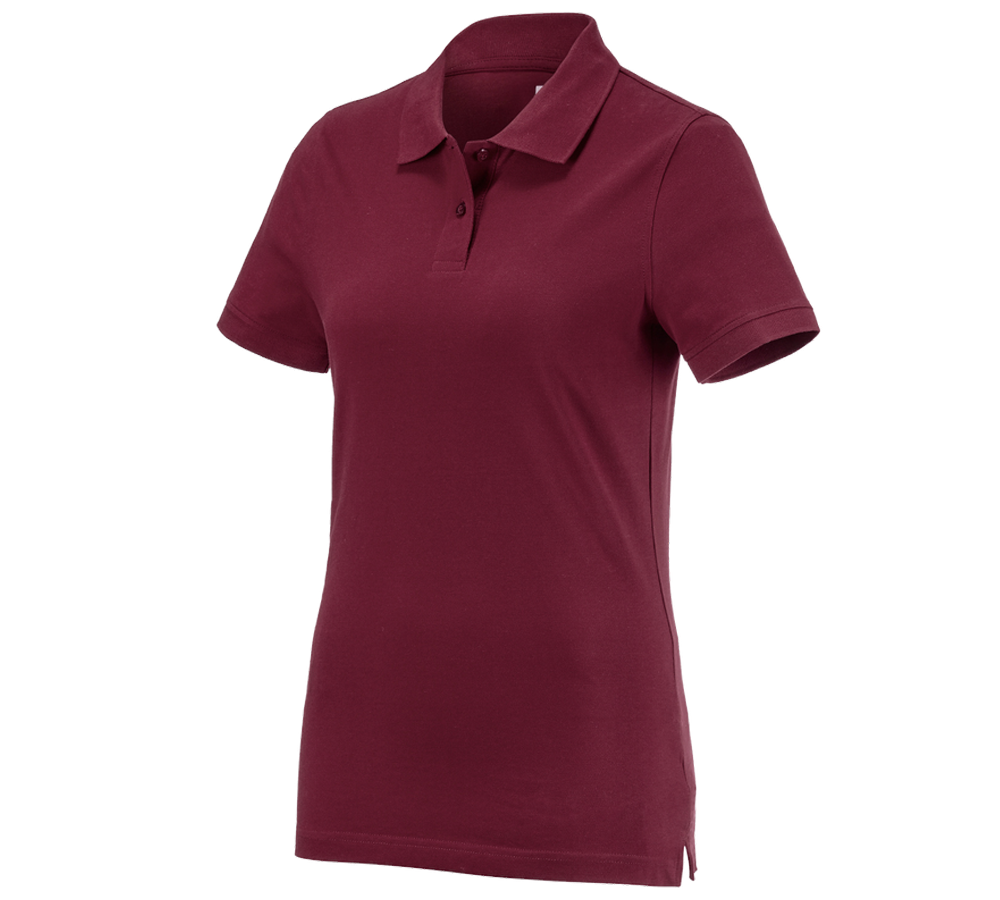 Shirts & Co.: e.s. Polo-Shirt cotton, Damen + bordeaux