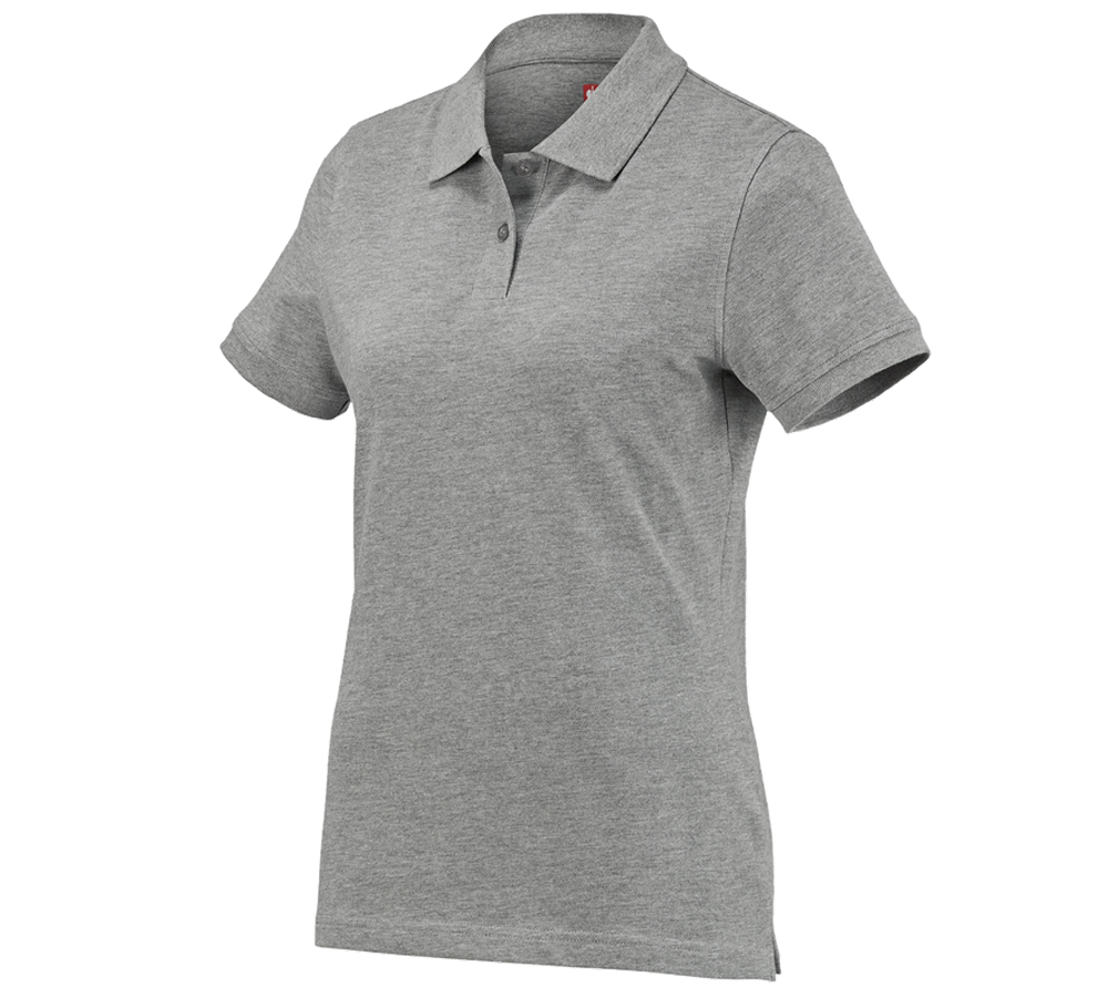 Shirts & Co.: e.s. Polo-Shirt cotton, Damen + graumeliert
