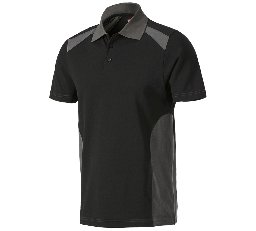Shirts & Co.: Polo-Shirt cotton e.s.active + schwarz/anthrazit