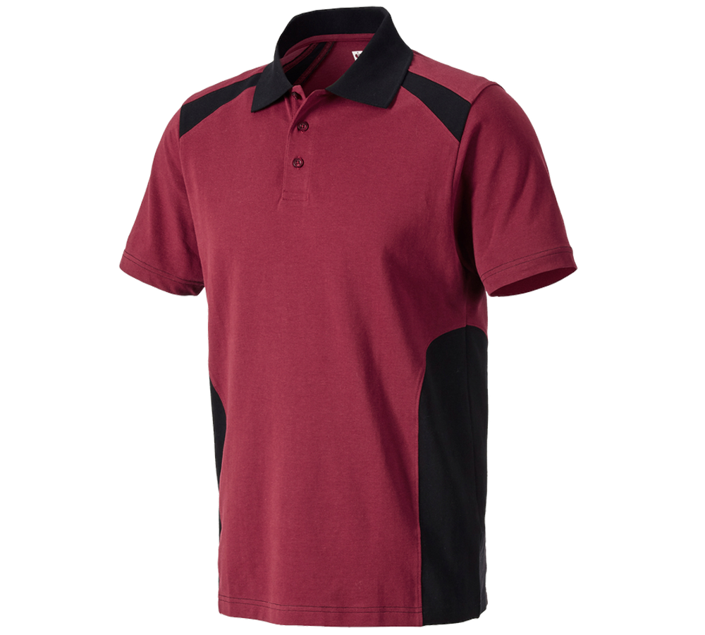 Shirts & Co.: Polo-Shirt cotton e.s.active + bordeaux/schwarz
