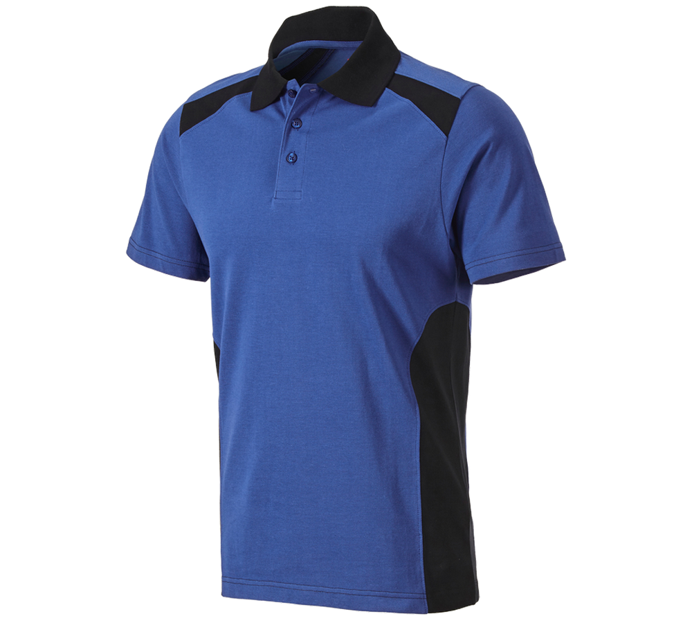 Shirts & Co.: Polo-Shirt cotton e.s.active + kornblau/schwarz