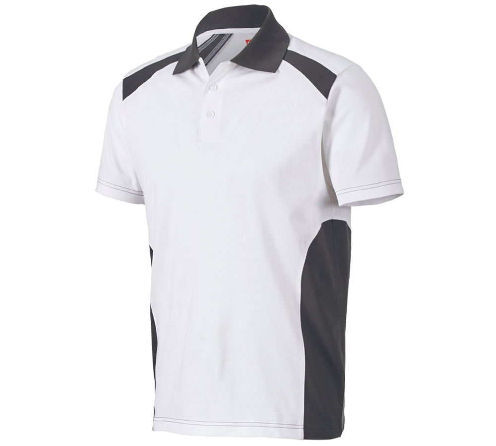 Shirts & Co.: Polo-Shirt cotton e.s.active + weiß/anthrazit