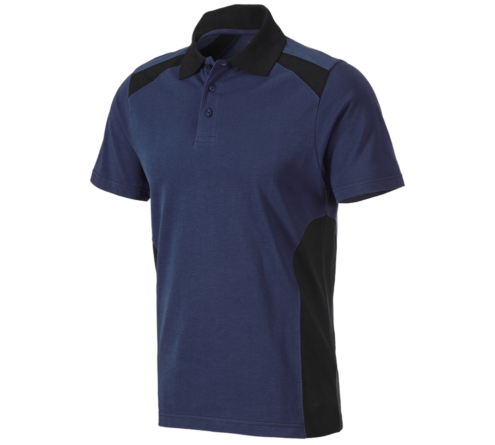 Shirts & Co.: Polo-Shirt cotton e.s.active + dunkelblau/schwarz