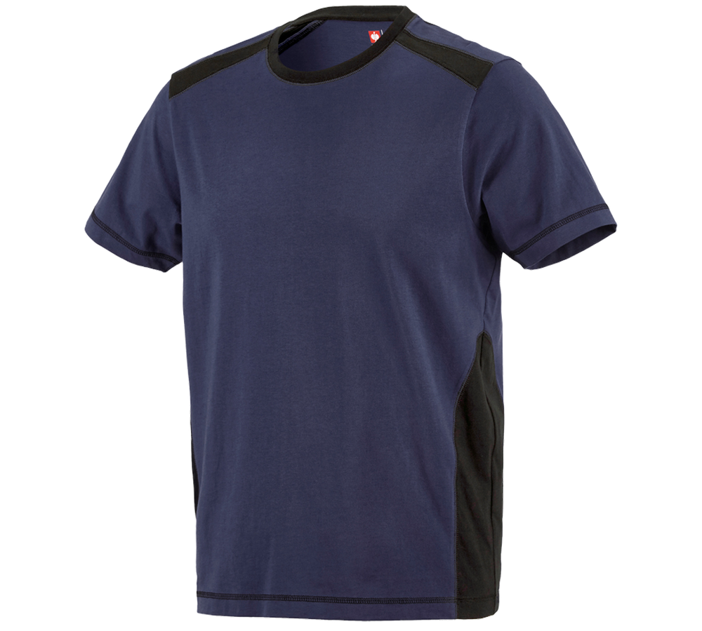 Installateurs / Plombier: T-shirt  cotton e.s.active + bleu foncé/noir
