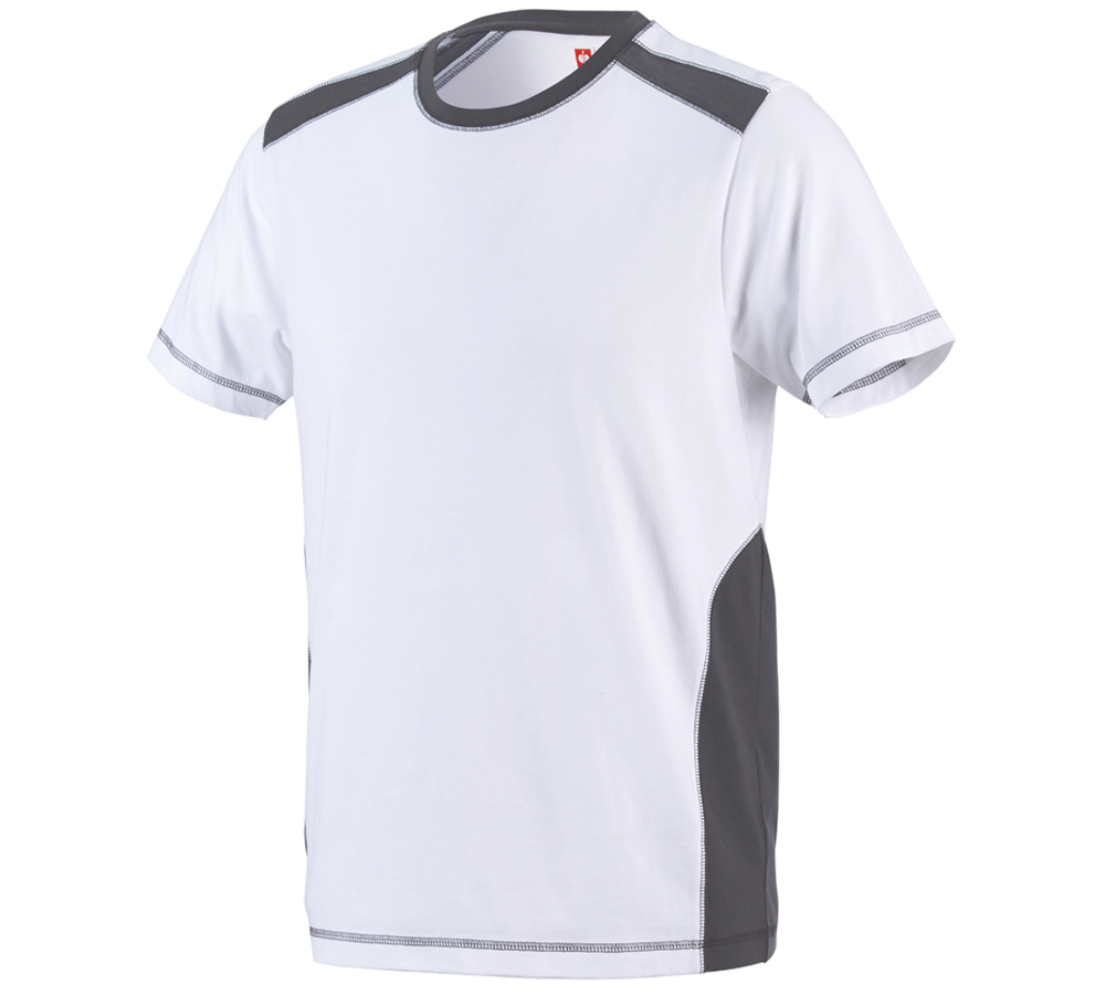 Shirts & Co.: T-Shirt cotton e.s.active + weiß/anthrazit