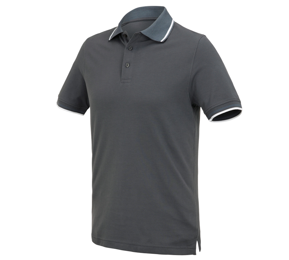 Shirts, Pullover & more: e.s. Polo shirt cotton Deluxe Colour + anthracite/cement