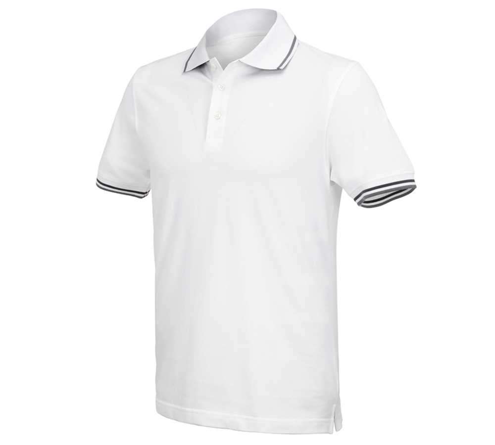 Shirts & Co.: e.s. Polo-Shirt cotton Deluxe Colour + weiß/anthrazit