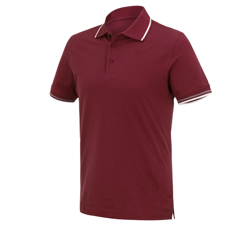 Shirts & Co.: e.s. Polo-Shirt cotton Deluxe Colour + bordeaux/aluminium