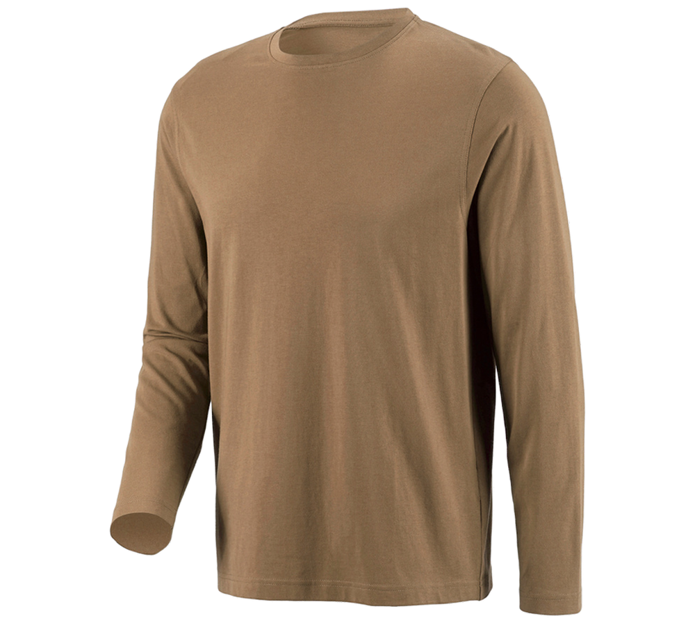 Shirts, Pullover & more: e.s. Long sleeve cotton + khaki