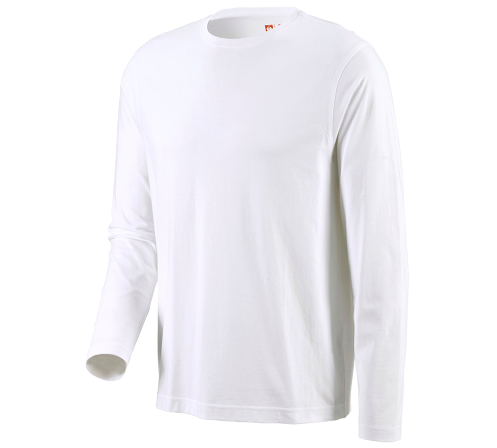 Shirts, Pullover & more: e.s. Long sleeve cotton + white