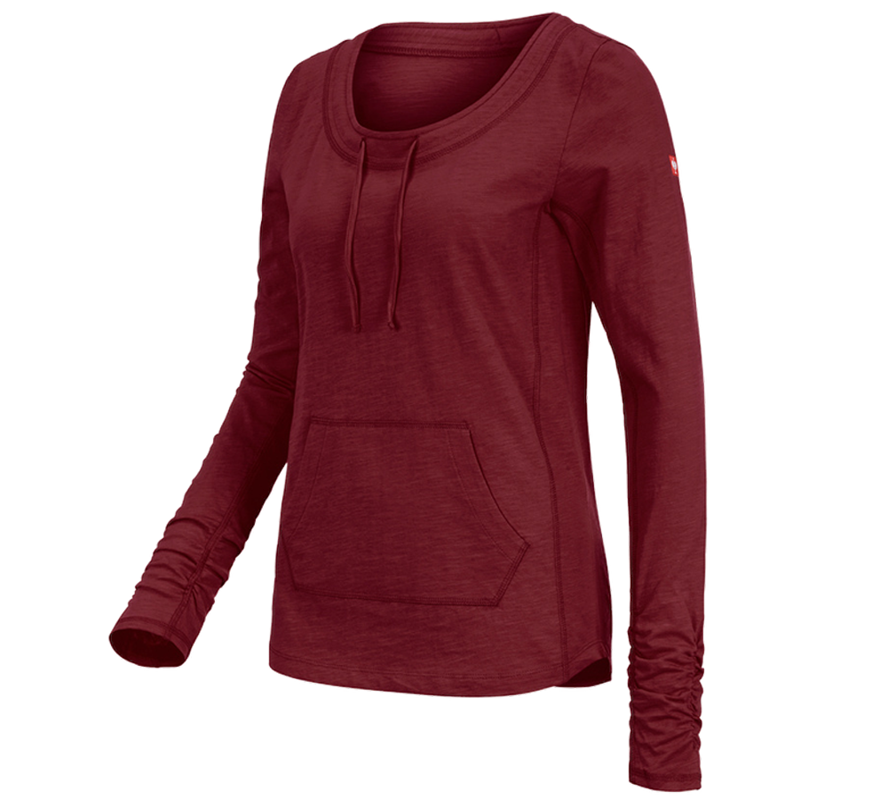Shirts & Co.: e.s. Longsleeve cotton slub, Damen + rubin