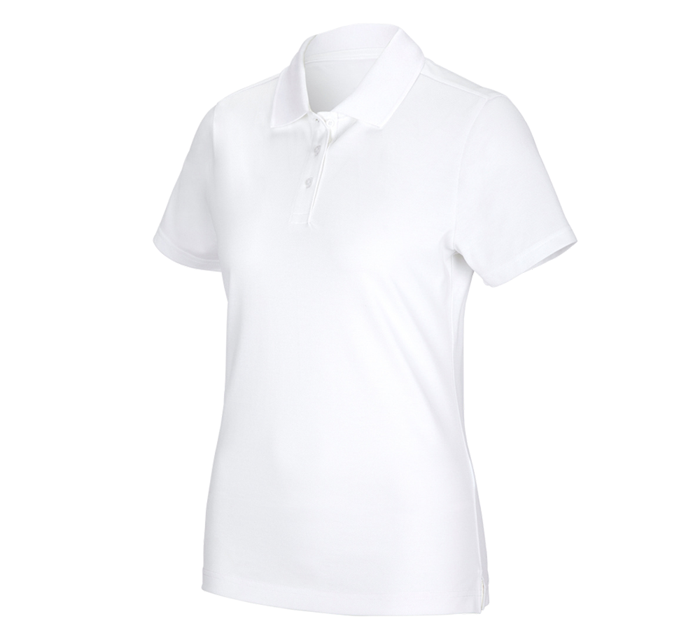 Themen: e.s. Funktions Polo-Shirt poly cotton, Damen + weiß