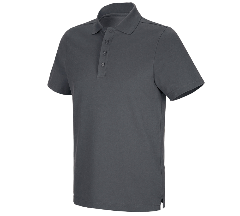 Shirts & Co.: e.s. Funktions Polo-Shirt poly cotton + anthrazit