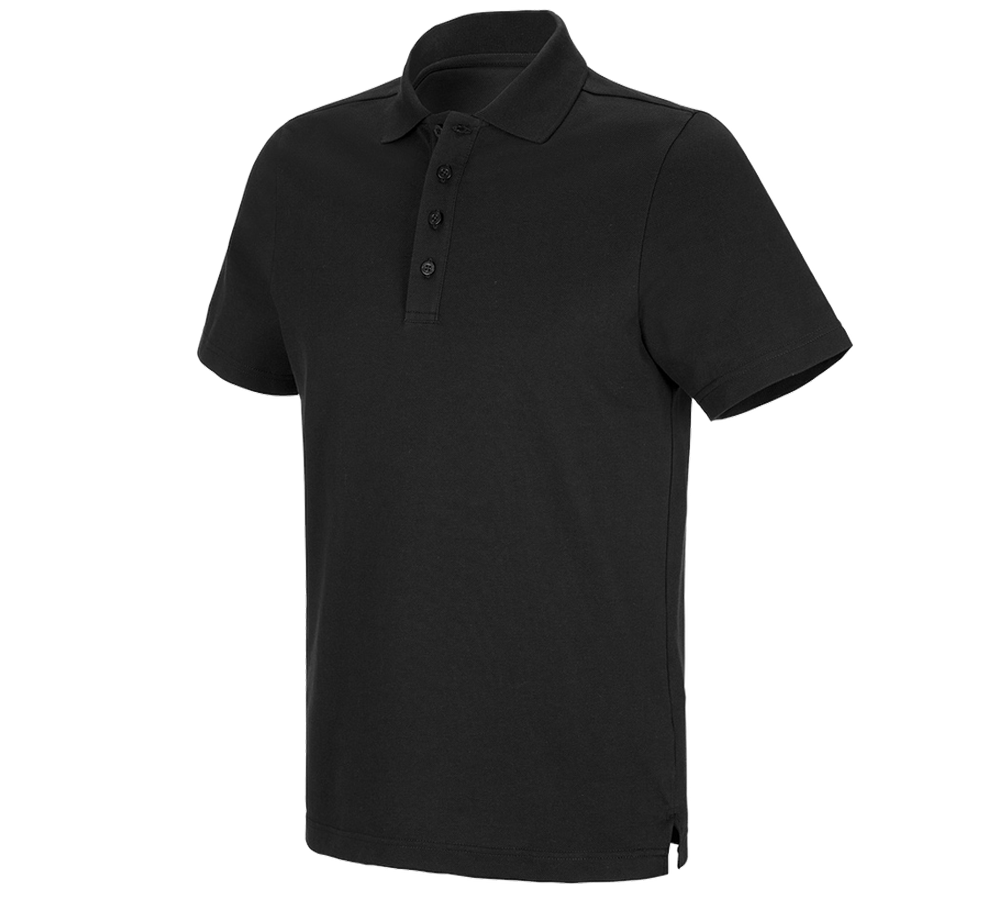 Shirts & Co.: e.s. Funktions Polo-Shirt poly cotton + schwarz