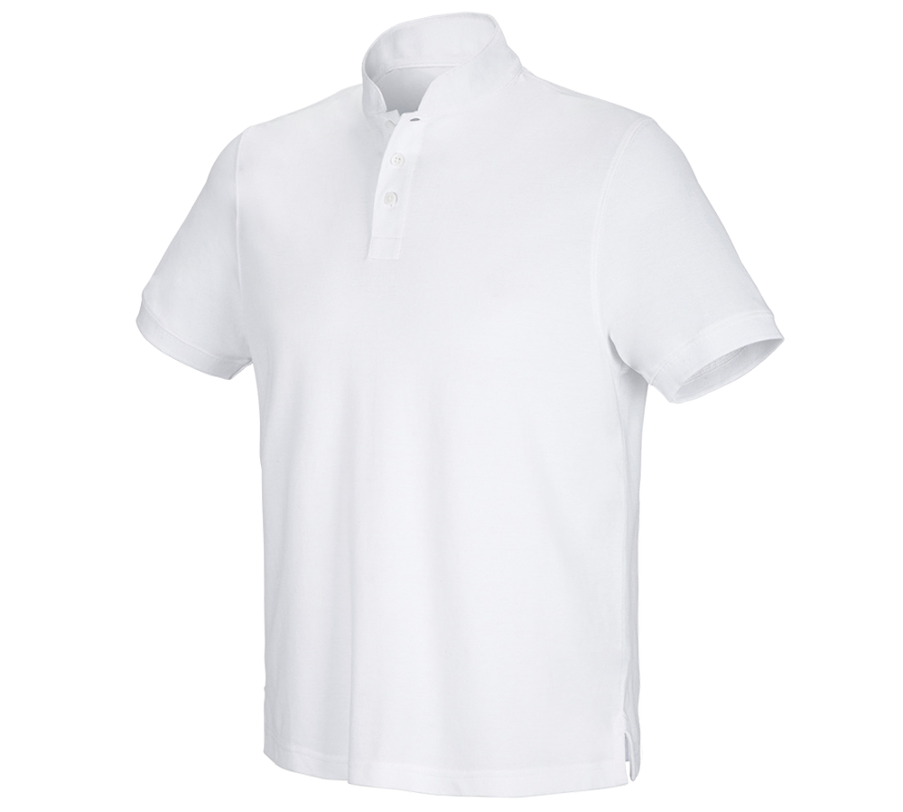Themen: e.s. Polo-Shirt cotton Mandarin + weiß