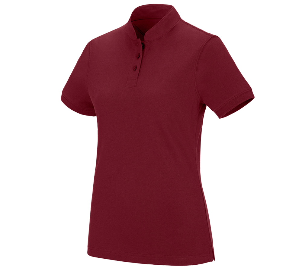 Shirts, Pullover & more: e.s. Polo shirt cotton Mandarin, ladies' + ruby
