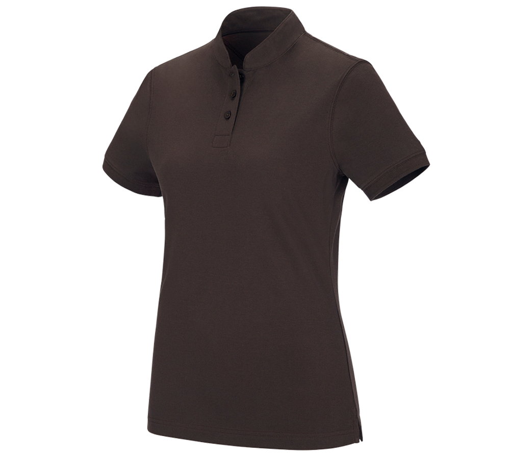 Shirts, Pullover & more: e.s. Polo shirt cotton Mandarin, ladies' + chestnut