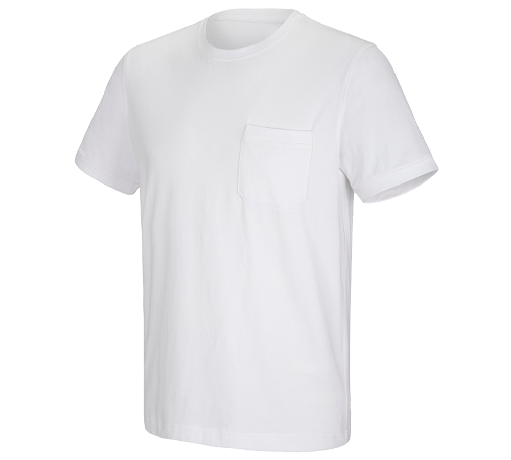 Themen: e.s. T-Shirt cotton stretch Pocket + weiß