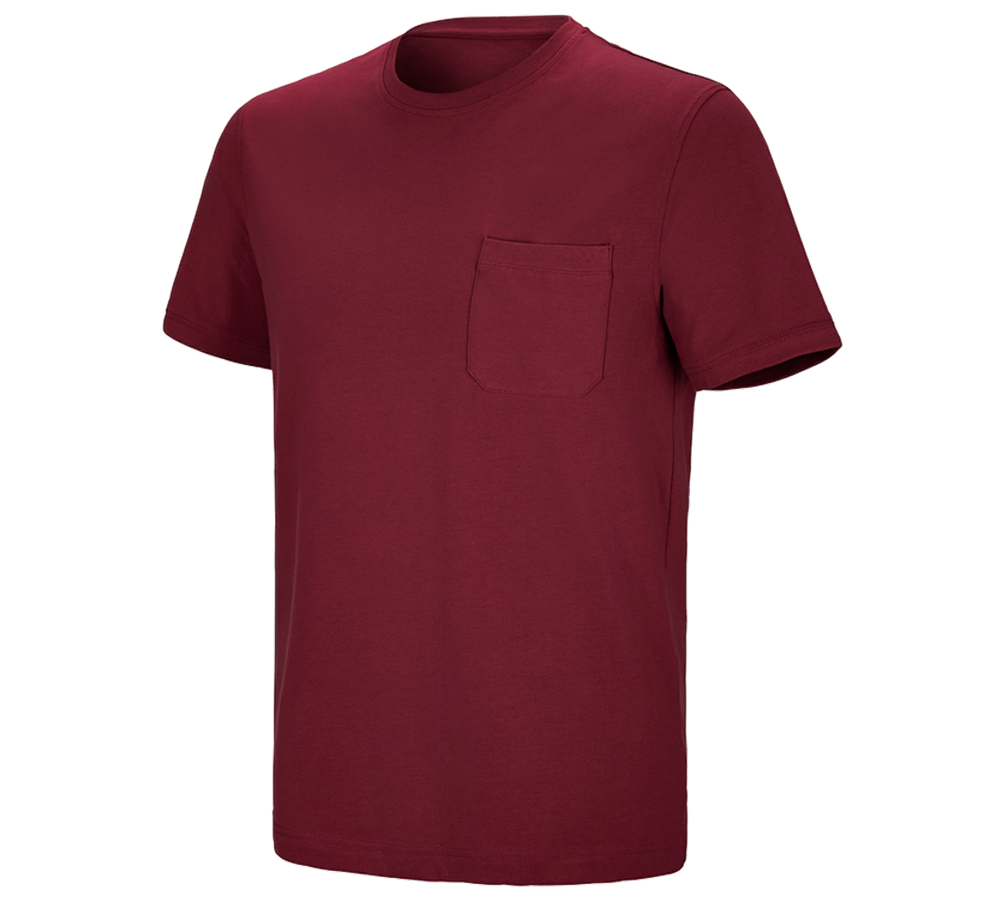 Shirts, Pullover & more: e.s. T-shirt cotton stretch Pocket + bordeaux