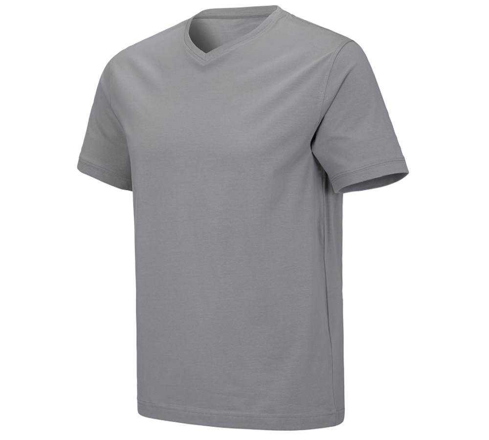 Shirts & Co.: e.s. T-Shirt cotton stretch V-Neck + platin
