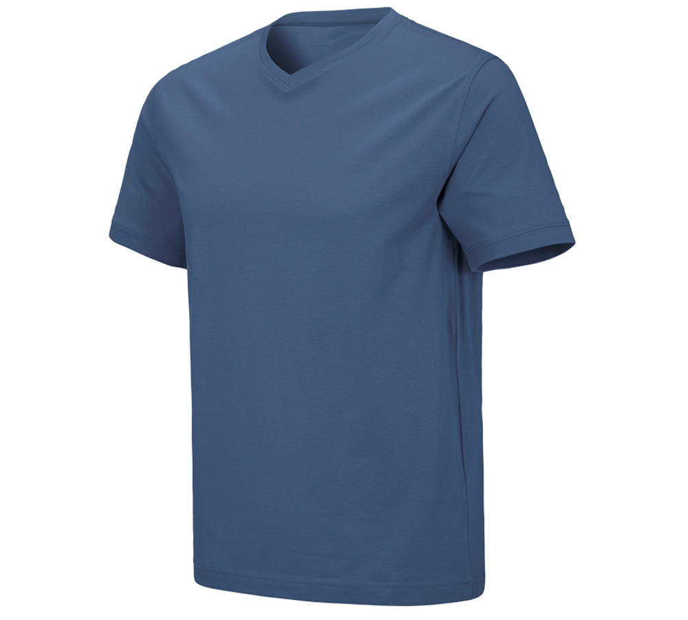 Shirts, Pullover & more: e.s. T-shirt cotton stretch V-Neck + cobalt